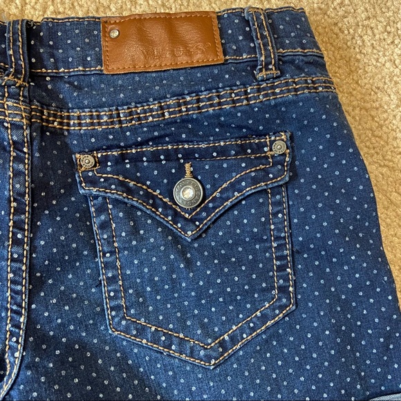 Vigoss Polka Dot Cuffed Denim Shorts - Picture 3 of 7